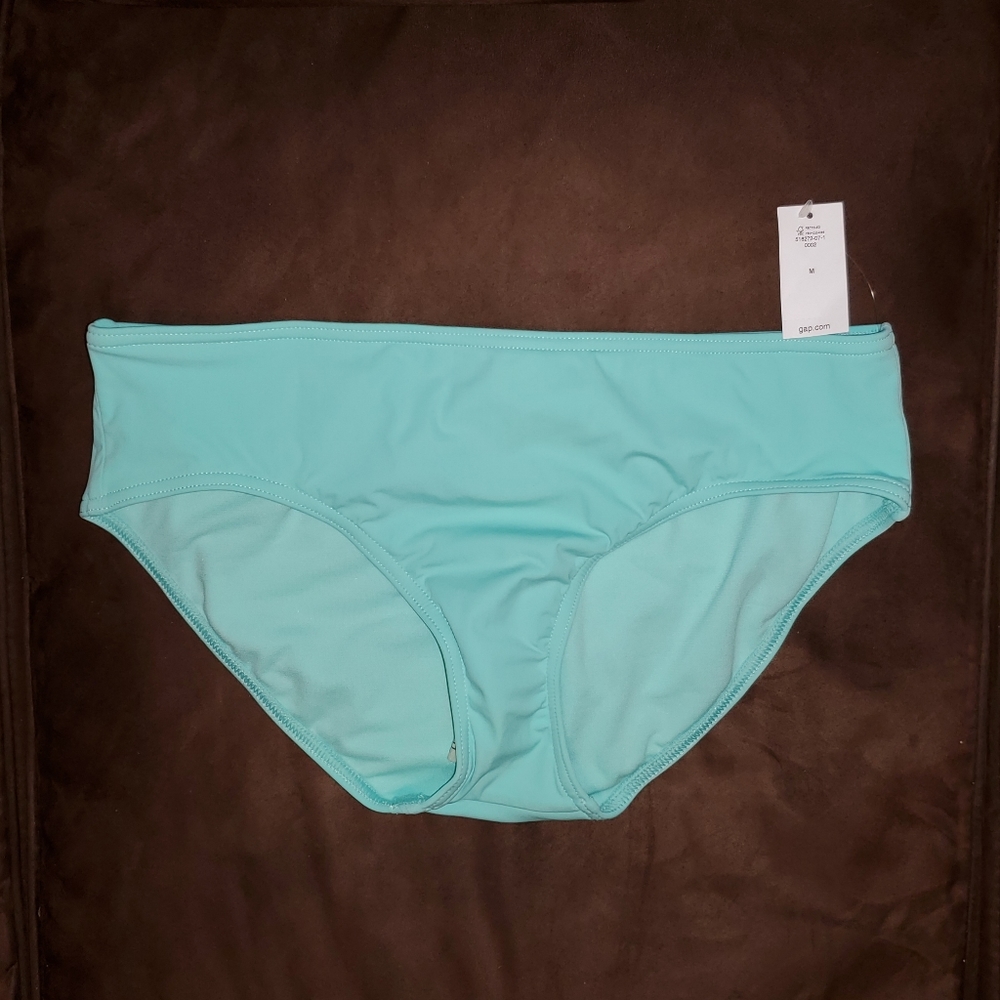 NWT Old Navy Mid-Rise Hipster Bikini Bottom Aqua - Medium